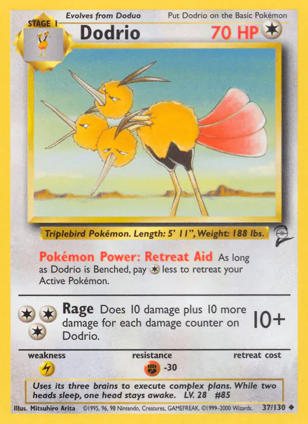 Carta Dodrio 37/130 de Base Set 2