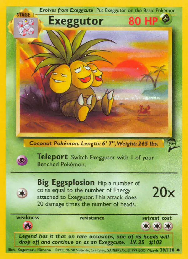 Carta Exeggutor 39/130 de Base Set 2