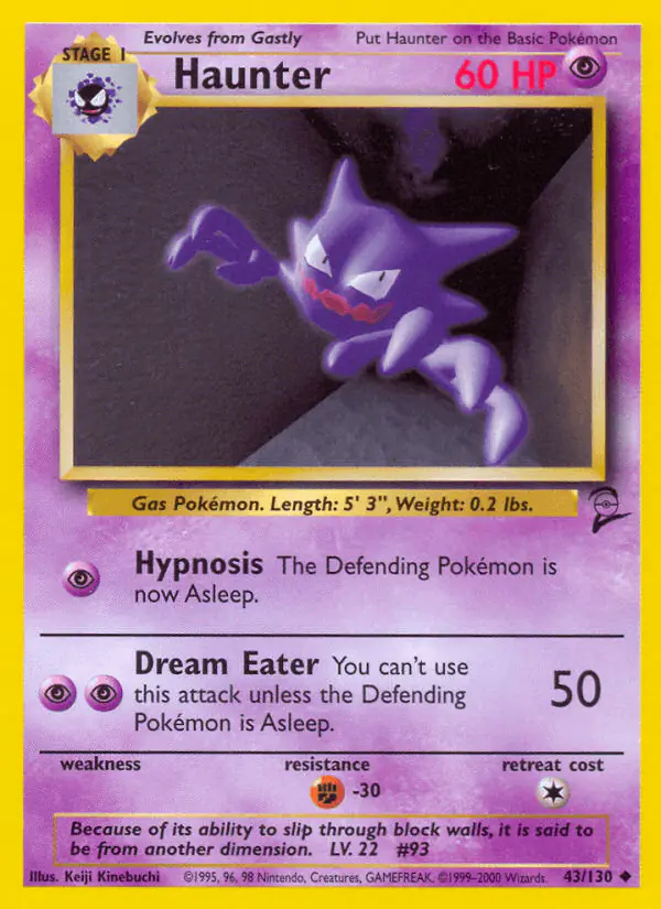 Carta Haunter 43/130 de Base Set 2