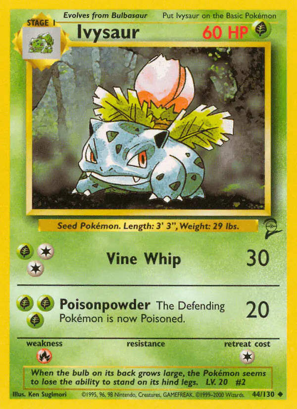 Carta Ivysaur 44/130 de Base Set 2