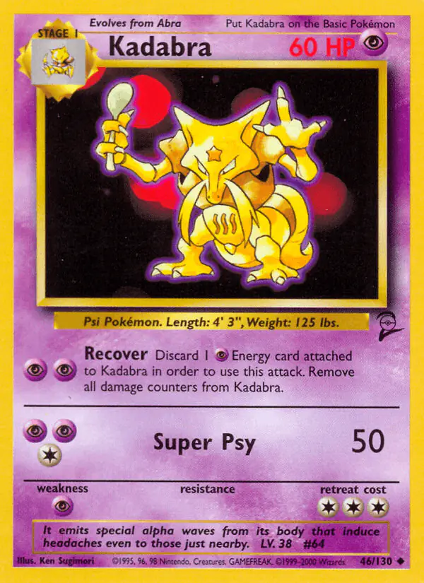 Carta Kadabra 46/130 de Base Set 2