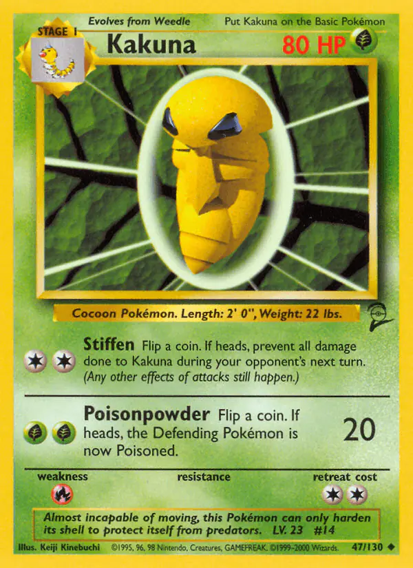 Carta Kakuna 47/130 de Base Set 2
