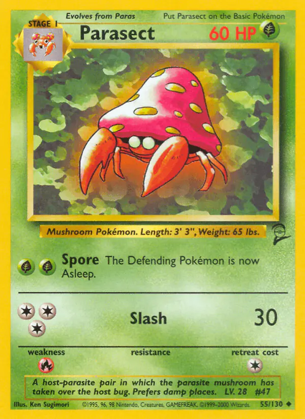 Carta Parasect 55/130 de Base Set 2