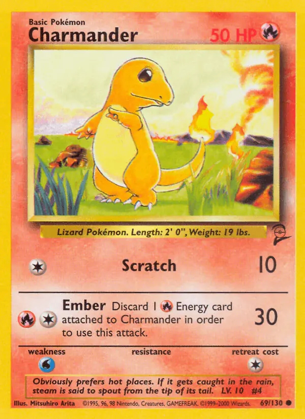 Carta Charmander 69/130 de Base Set 2