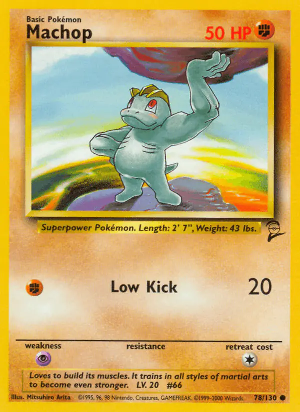 Carta Machop 78/130 de Base Set 2