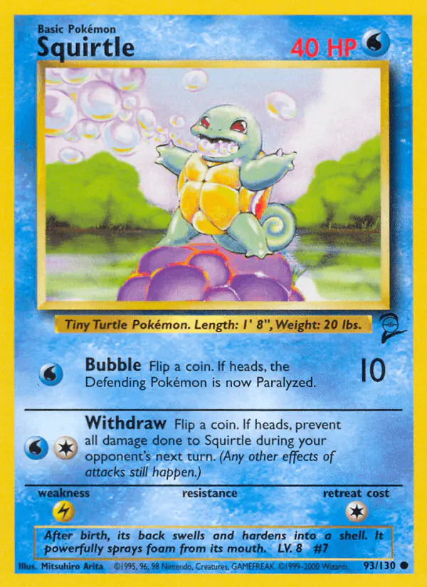 Carta Squirtle 93/130 de Base Set 2