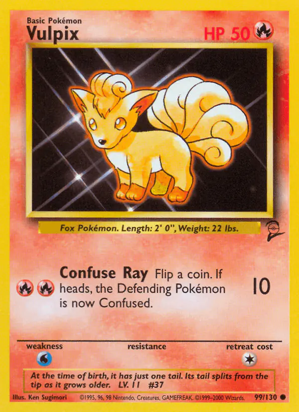 Carta Vulpix 99/130 de Base Set 2