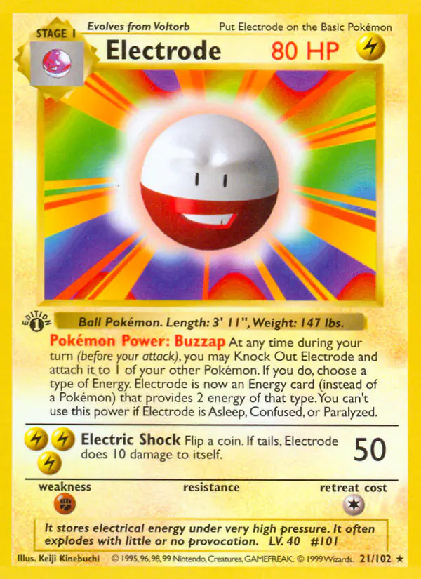 Carta Electrode 21/102 de Base Set
