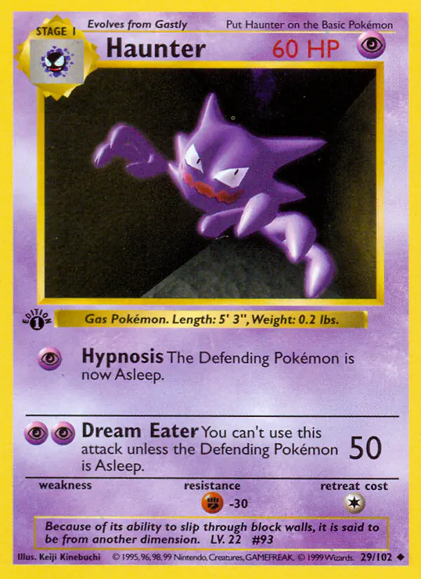 Carta Haunter 29/102 de Base Set