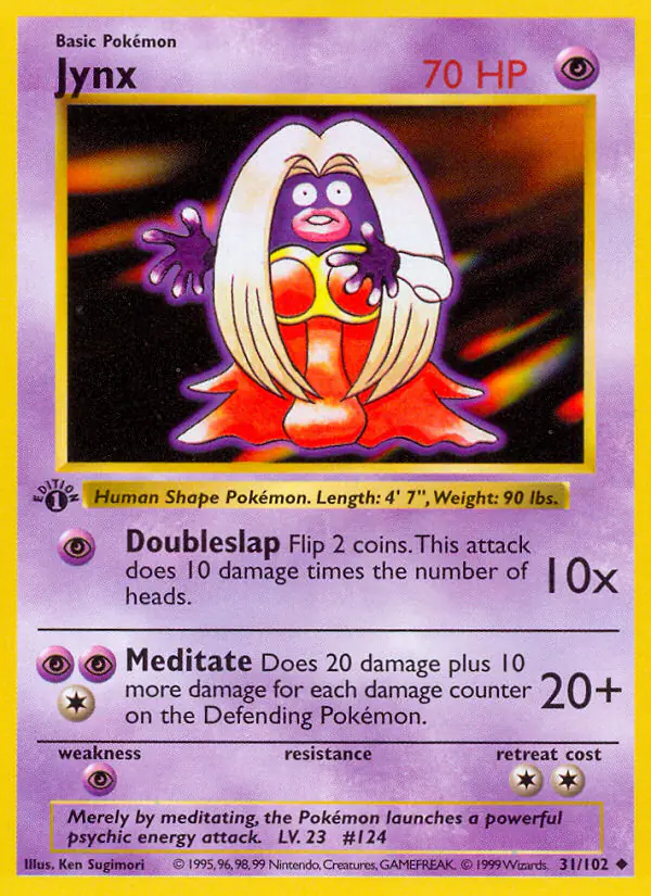 Carta Jynx 31/102 de Base Set