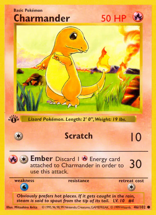 Carta Charmander 46/102 de Base Set