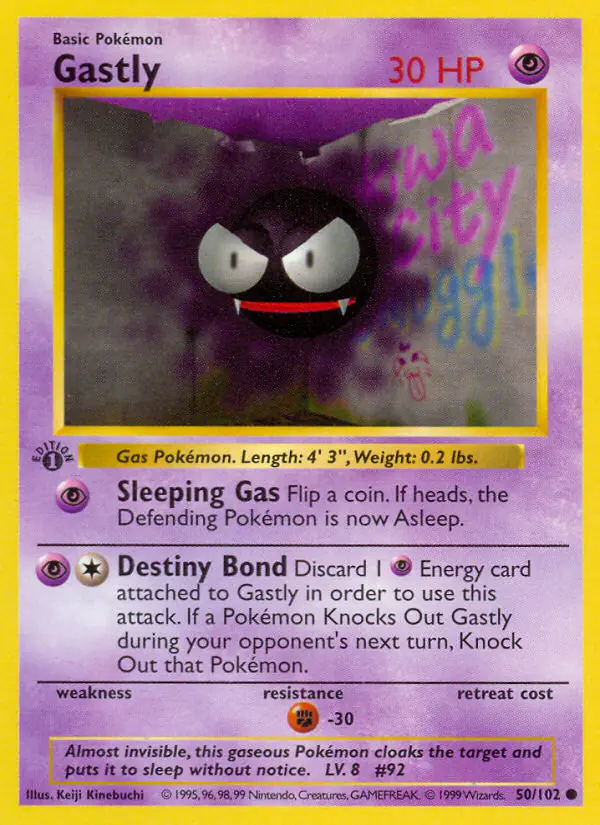 Carta Gastly 50/102 de Base Set