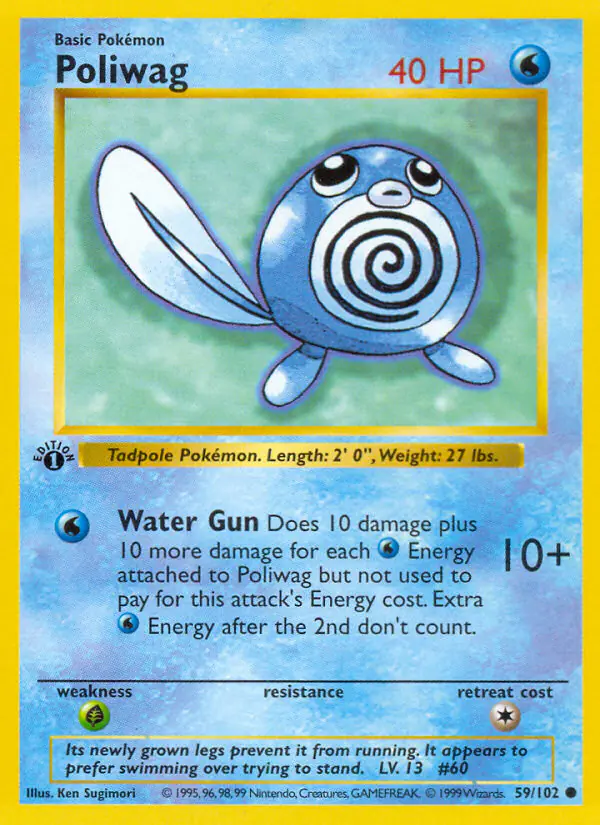 Carta Poliwag 59/102 de Base Set