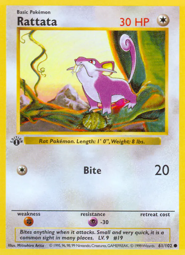 Carta Rattata 61/102 de Base Set