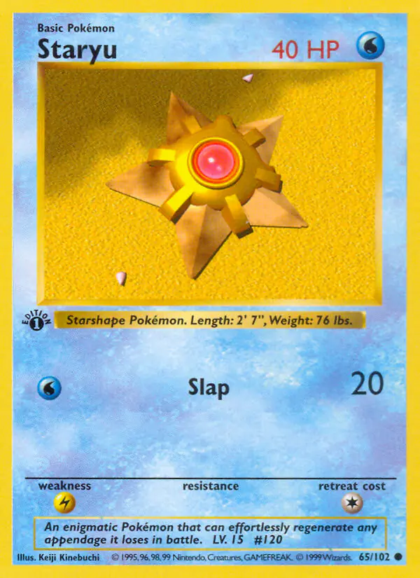 Carta Staryu 65/102 de Base Set