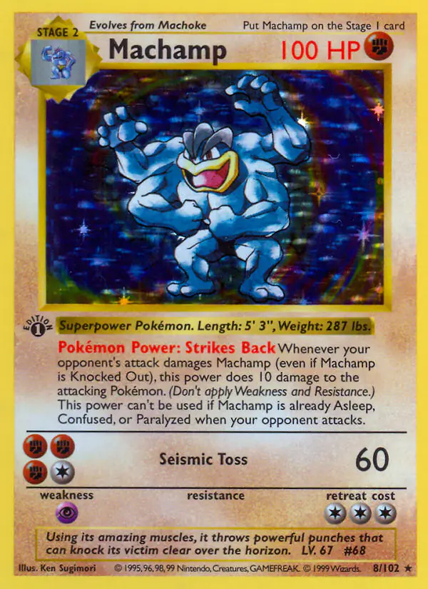 Carta Machamp 8/102 de Base Set