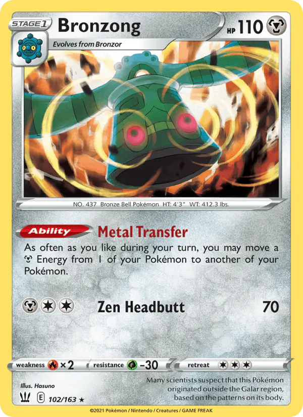 Carta Bronzong 102/163 de Battle Styles