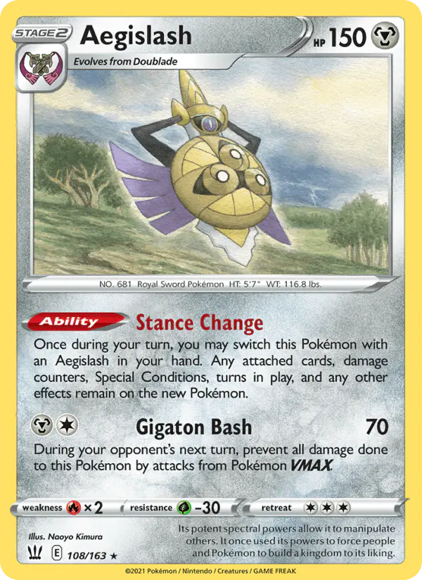 Carta Aegislash 108/163 de Battle Styles