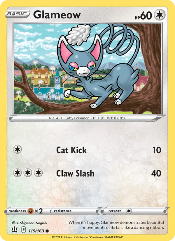 Carta Glameow 115/163 de Battle Styles