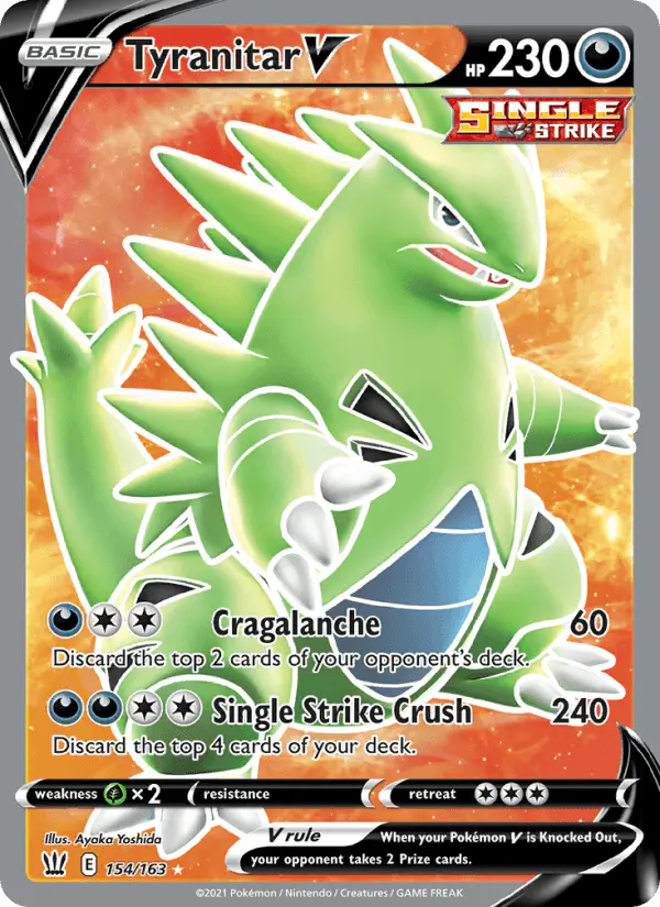 Carta Tyranitar V 154/163 de Battle Styles