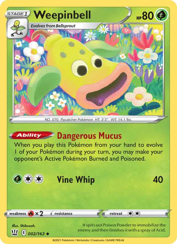 Carta Weepinbell 002/163 de Battle Styles