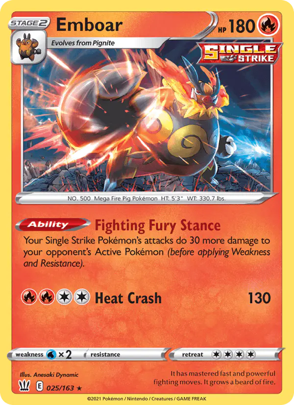 Carta Emboar 025/163 de Battle Styles