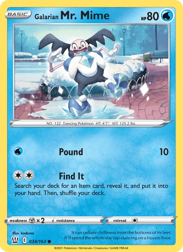 Carta Galarian Mr. Mime 034/163 de Battle Styles
