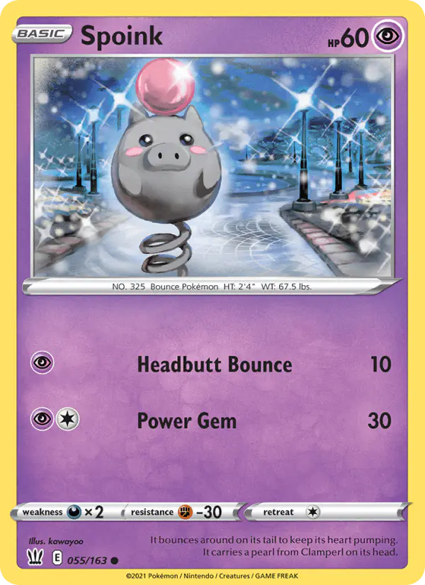 Carta Spoink 055/163 de Battle Styles