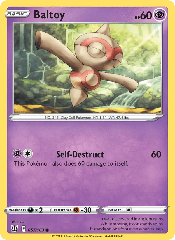 Carta Baltoy 057/163 de Battle Styles
