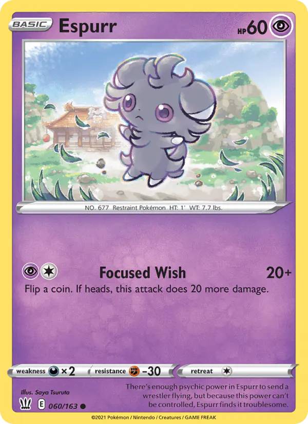 Carta Espurr 060/163 de Battle Styles