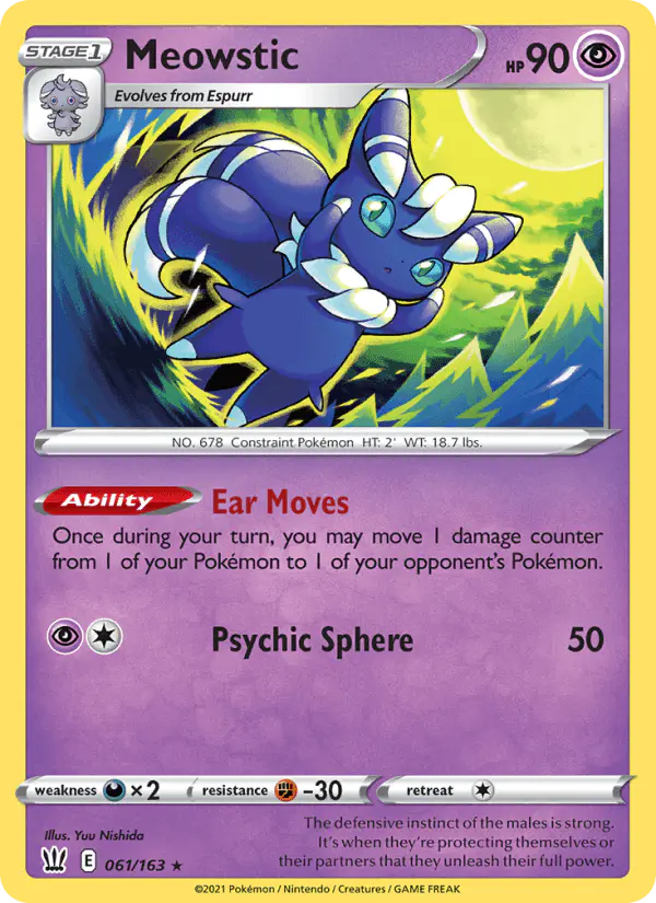 Carta Meowstic 061/163 de Battle Styles