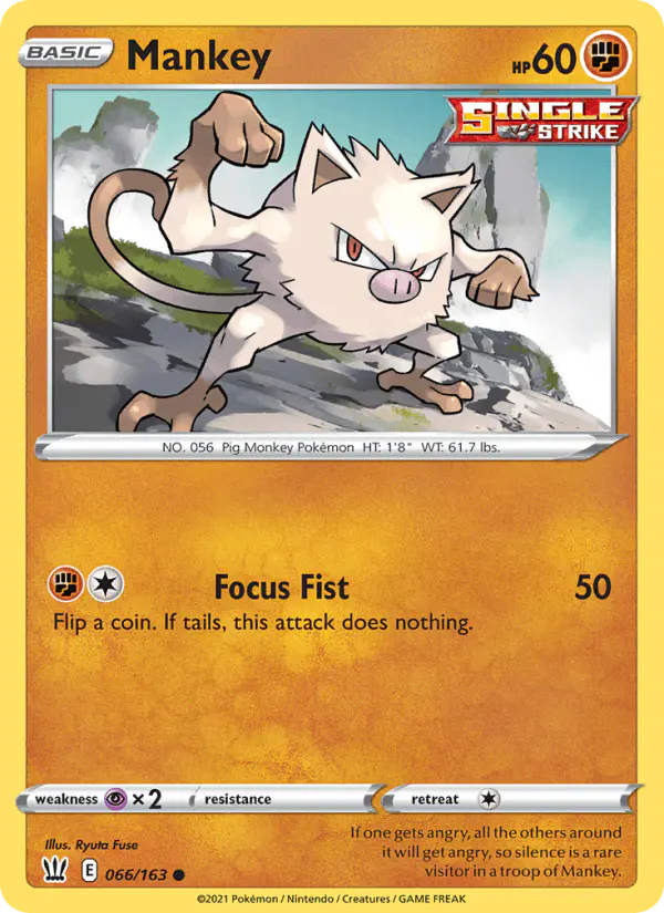 Carta Mankey 066/163 de Battle Styles
