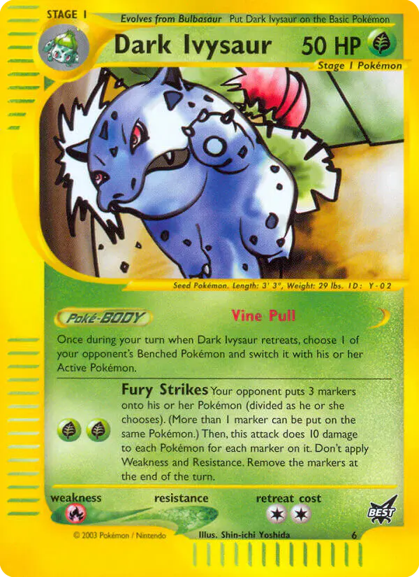 Carta Dark Ivysaur 6/9 de Best of game