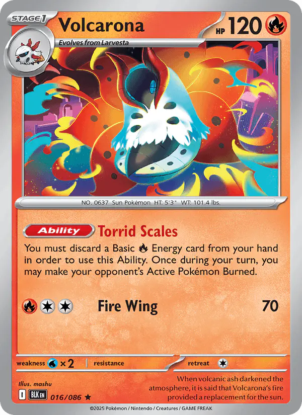Carta Volcarona 016/086 de Black Bolt