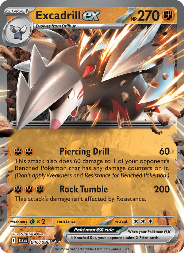 Carta Excadrill ex 046/086 de Black Bolt
