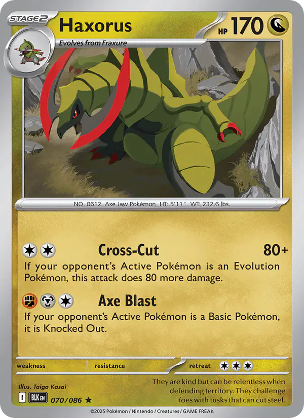 Carta Haxorus 070/086 de Black Bolt
