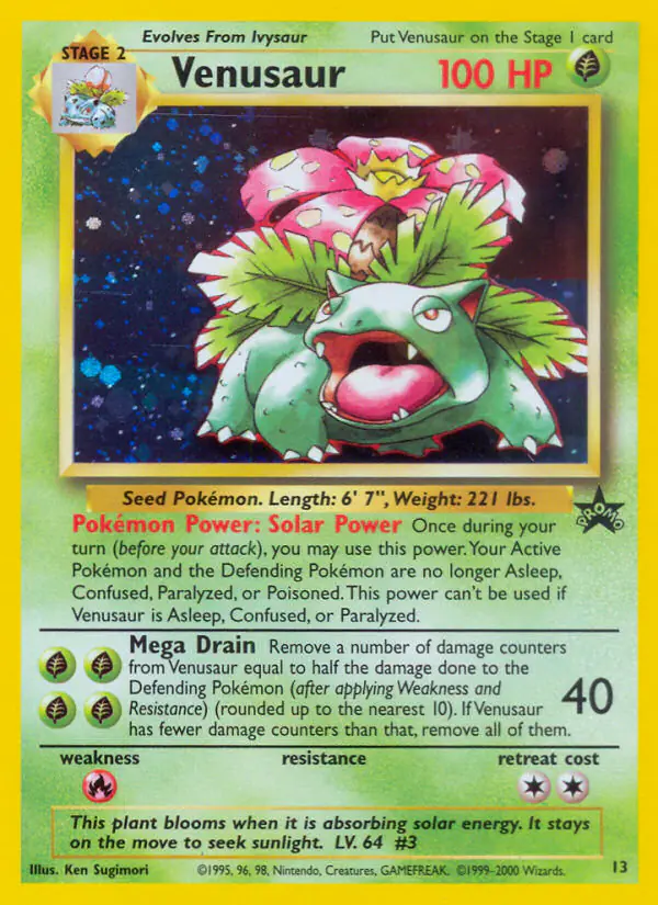 Carta Venusaur #13 de Wizards Black Star Promos
