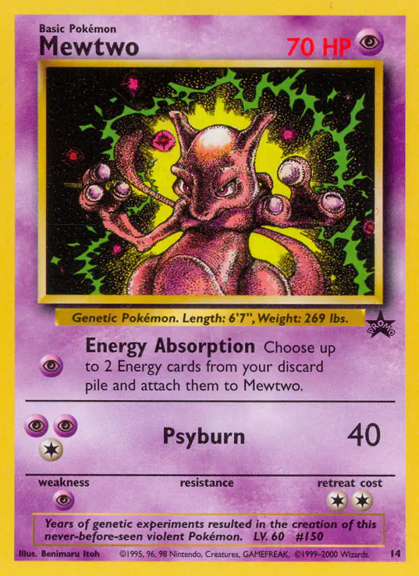 Carta Mewtwo #14 de Wizards Black Star Promos
