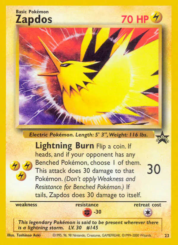 Carta Zapdos #23 de Wizards Black Star Promos