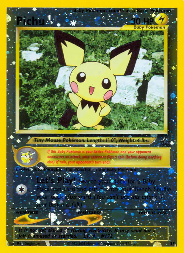Carta Pichu #35 de Wizards Black Star Promos