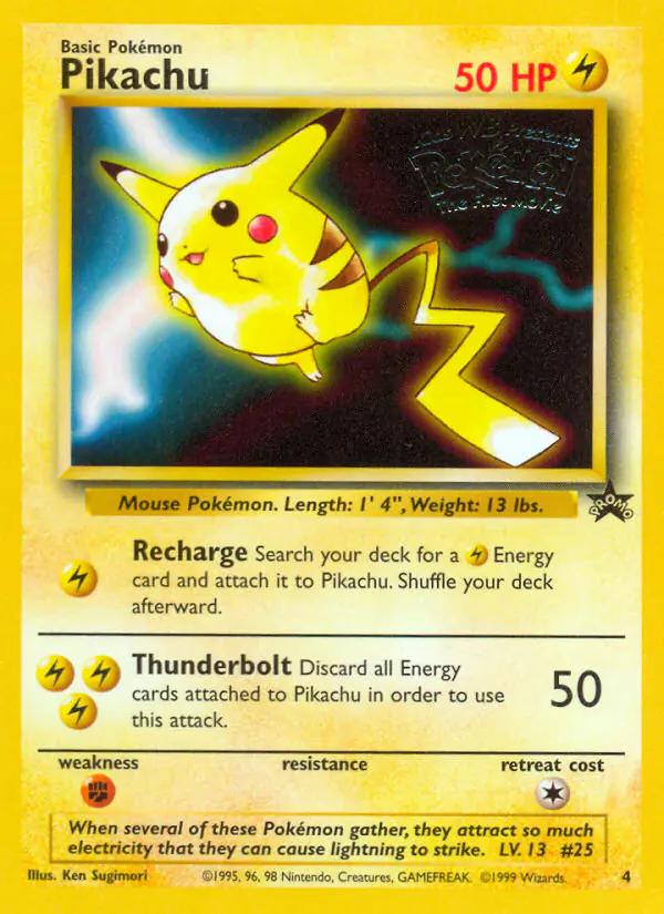 Carta Pikachu #4 de Wizards Black Star Promos