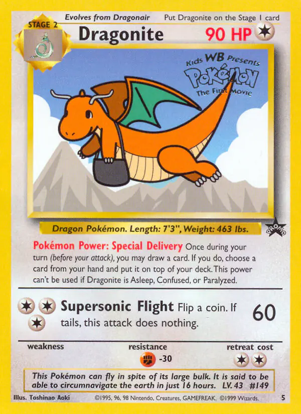 Carta Dragonite #5 de Wizards Black Star Promos