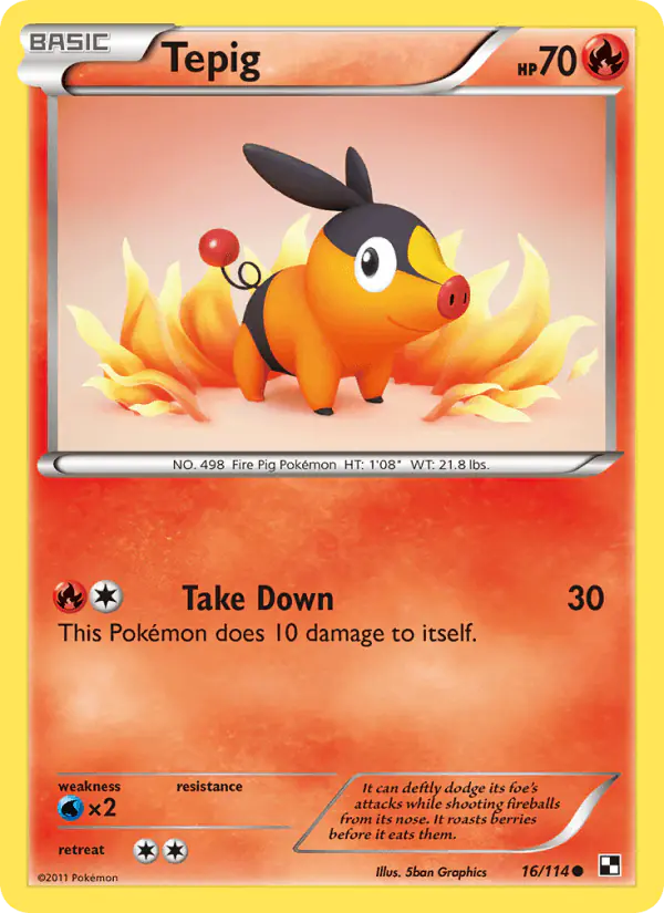 Carta Tepig 16/114 de Black & White