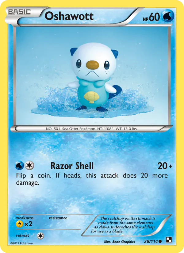 Carta Oshawott 28/114 de Black & White