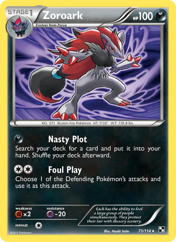 Carta Zoroark 71/114 de Black & White