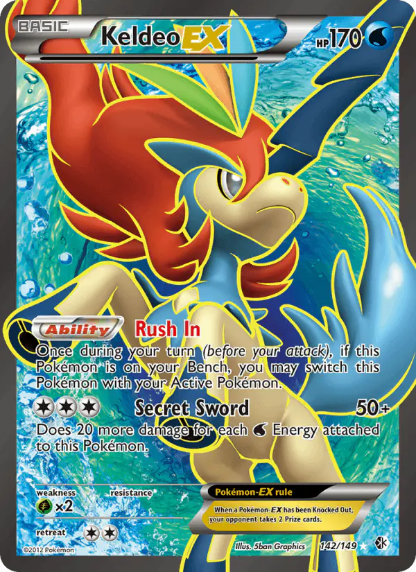 Carta Keldeo-EX 142/149 de Boundaries Crossed