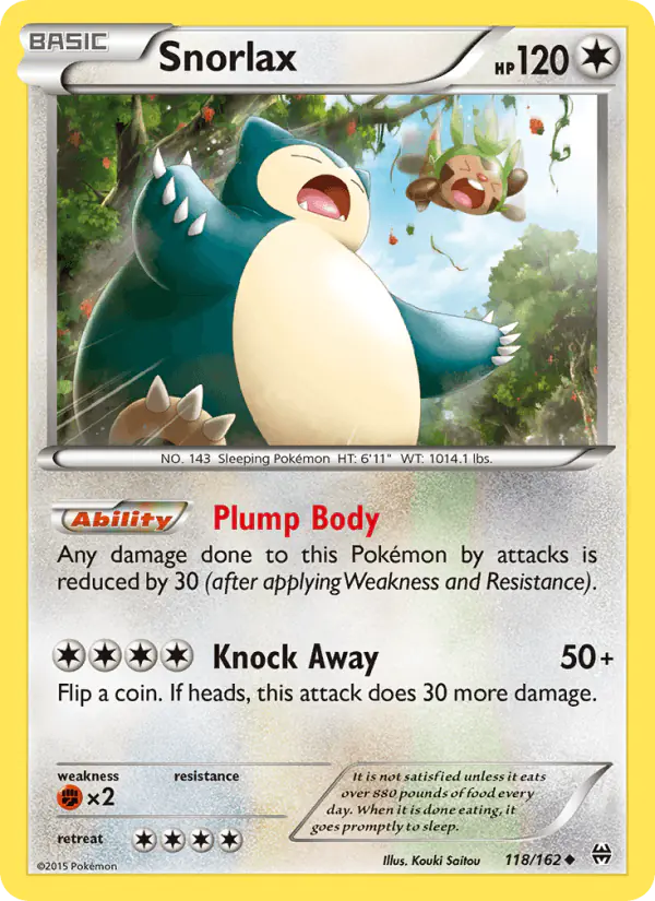 Carta Snorlax 118/162 de BREAKthrough