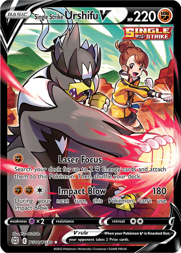 Carta Single Strike Urshifu V TG18 de Brilliant Stars Trainer Gallery