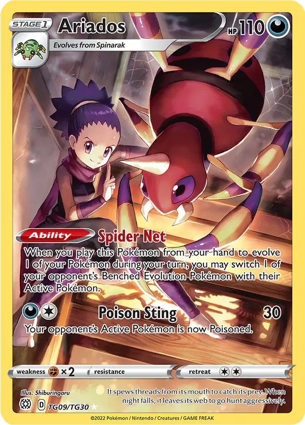 Carta Ariados TG09 de Brilliant Stars Trainer Gallery