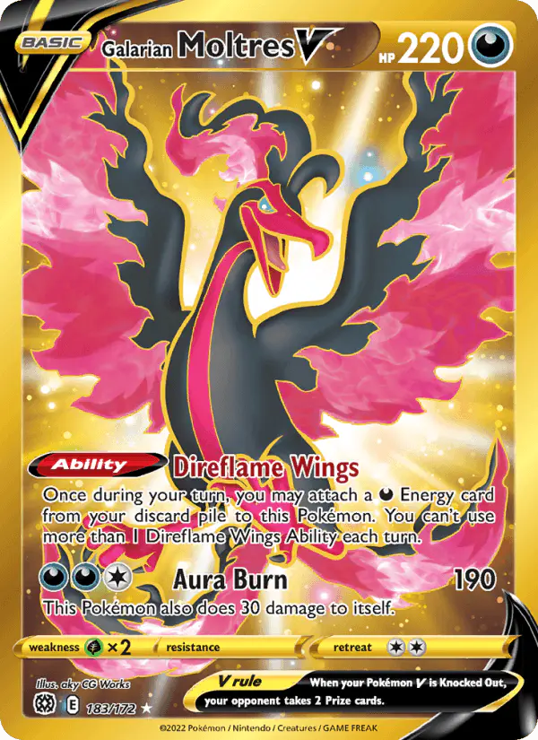 Carta Galarian Moltres V 183/172 de Brilliant Stars